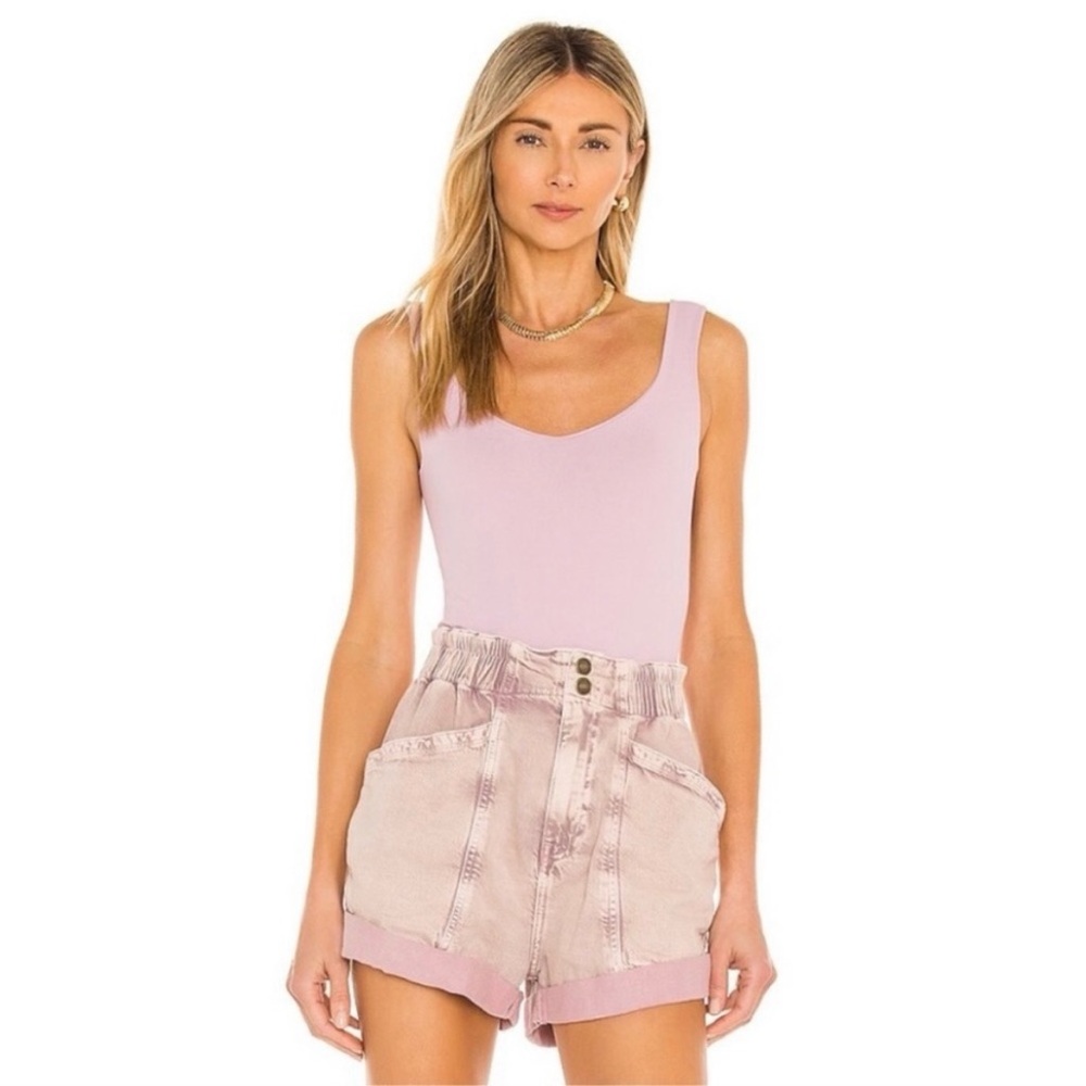Free People Lilac Scoop Neck Bodysuit